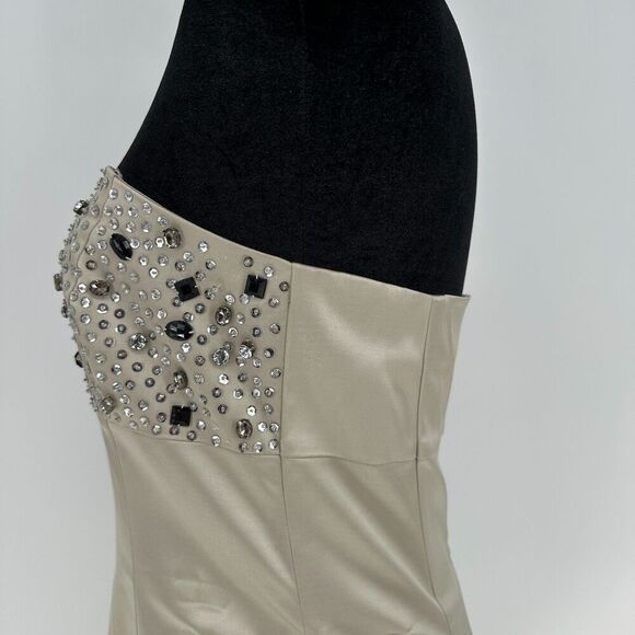 Tahari Womens Strapless Cocktail Dress Size 6 Rhinestones Sequins Party Glam - Picture 8 of 12